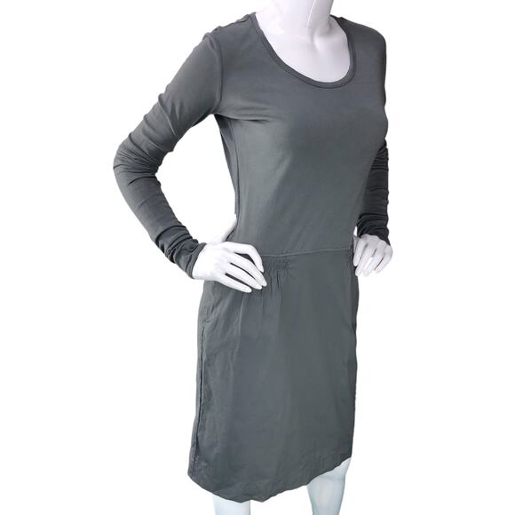 Kristensen DU NORD Womens Size 2 Dress Drop Waist Long Sleeve Cotton Grey - Picture 12 of 16